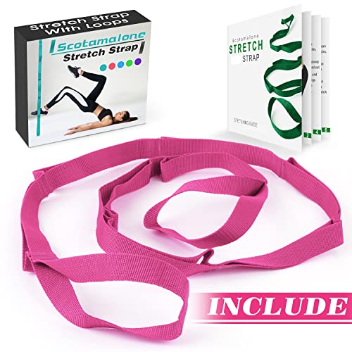 Scotamalone Stretching Yoga Strap Physical Therapy Stretch Bands - color: Pink