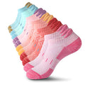 YOJOOM Women Athletic Ankle Socks 6 Pairs, Cushioned Arch Support Running Low Cut Socks, Breathable Mesh Non Slip - color: Multicolour, size: 8-10