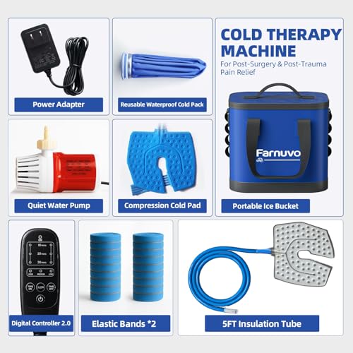Ice Machine for Knee After Surgery Cold Therapy Cryotherapy Machine with Timer Knee Replacement Surgery (Blue)