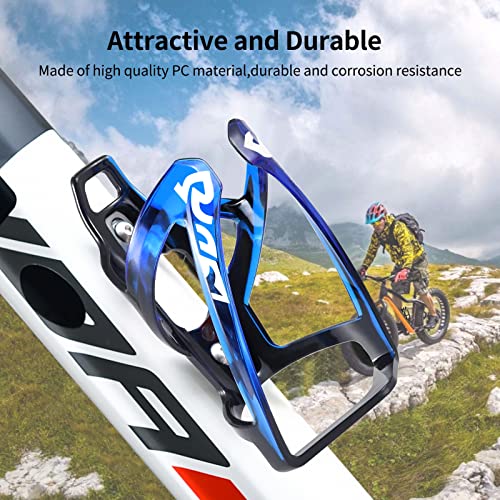 Suruid Bike Water Bottle Cage, Universal Bike Water Drink Holder Durable Ultralight Plastic Water Bottle Holder for Bicycle, Cycling Bottle Cage for MTB, Road Bike, Mountain Bike, 2 Pack - Black Blue - color: Black Blue