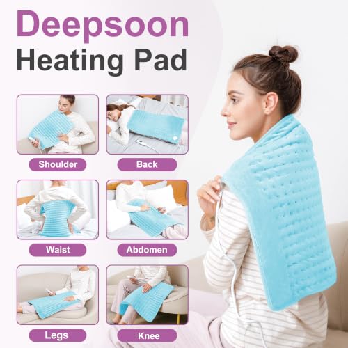 Heating Pad,Electric Heating Pad,Heating Pad for Back (LightBlue, 24"x20") - color: Babyblue, size: 24x20 Inch