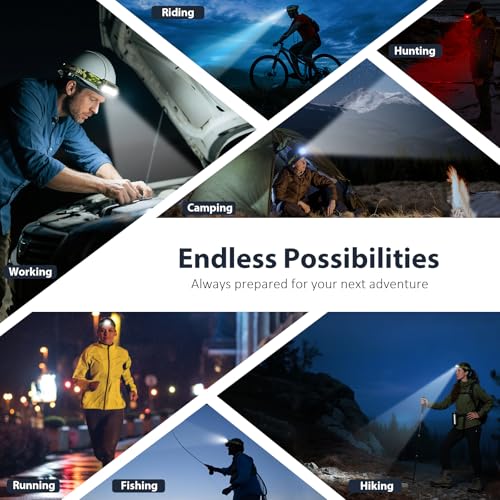 LHKNL Rechargeable Headlamp,Lumen Super Bright Head Lamp Flashlight 2-Pack - color: Green, size: 2 Packs