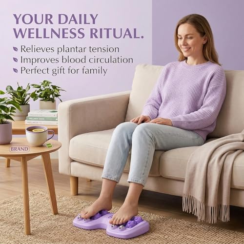 Dual Foot Massage Roller for Plantar Fasciitis Relief Purple - color: Purple