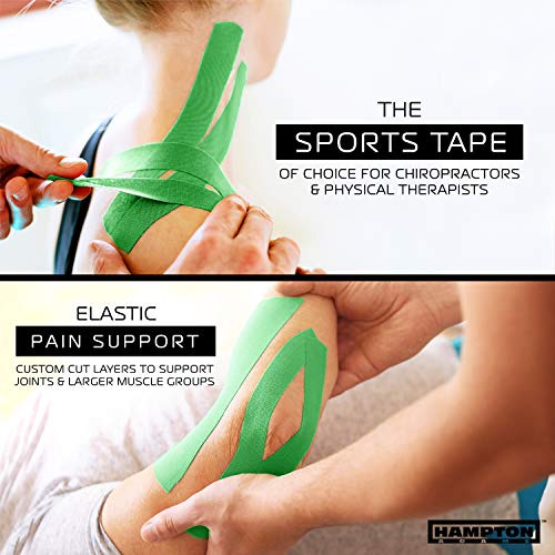 Hampton Adams Kinesiology Tape, Uncut Roll, Waterproof Muscle Support - color: Green, size: 2in x 135ft (1 Roll)