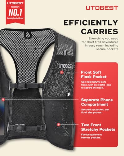 UTOBEST Allite Lightweight Hydration Vest with 500ml Soft Flask - color: Contains Purple Bottle