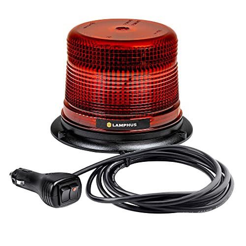 LAMPHUS Aura 5 Inch 12W Red LED Beacon Warning Strobe Light For Trucks - color: Red, size: 5"