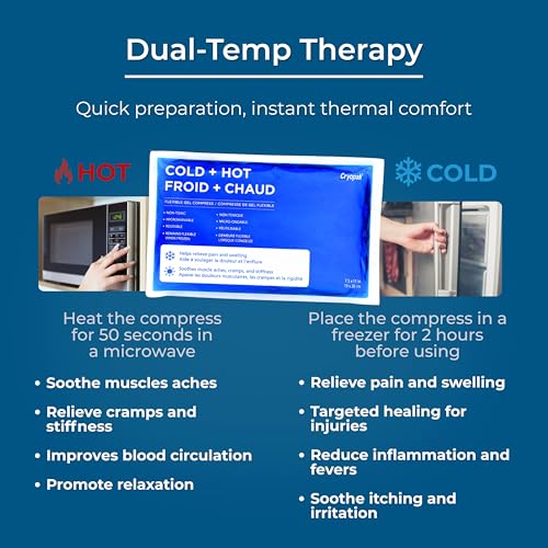 Cryopak Cold and Hot Therapy Wrap, Black, Latex-Free, Non-Toxic, for Back, Abdomen, Hip, Sports Injury Prevention, Recovery (Back/Abdomen). kit Includes Flexible Gel Compress, Sleeve and Strap. - size: back/abdomen