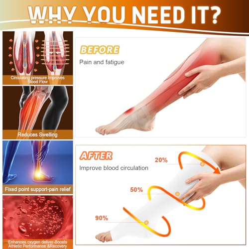 Compression Socks for Women&Men 20-30mmHg Graduated Knee High Stocking - color: 02-5 Pairs Open Toe White, size: XX-Large-3X-Large