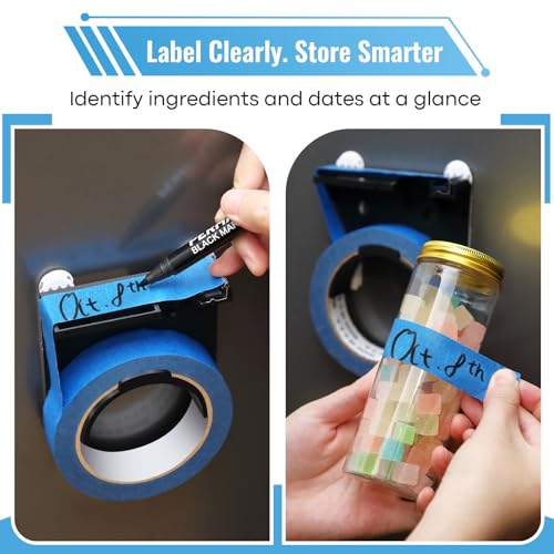 Kitchen Tape Dispenser for Labeling, Fits 0.94" Painter's Tape (3" Core)