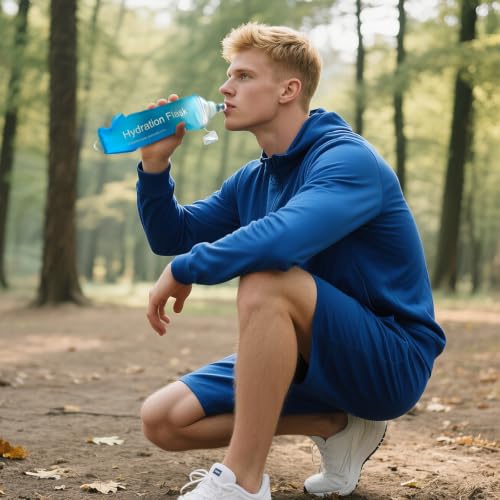 250ml Soft Flask Soft Water Bottle for Running, Hiking, Cycling and Climbing - Blue - color: 250ml, blue