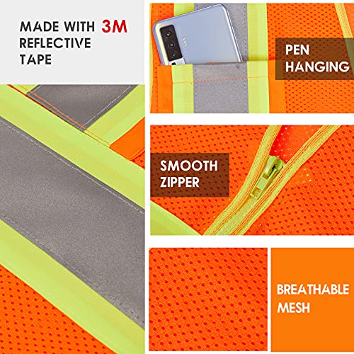 3M High Visibility Reflective Safety Vest Orange,M - color: 3m, size: Medium