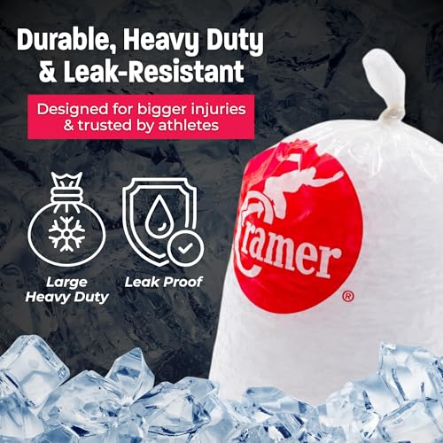 Cramer Large Ice Bags For Injuries, Clear Ice Bags for Athletic Training Rooms, Easy to Tie Bags for Athletic Trainers, 12" x 24" Bags, Pack of 750 - size: 12" X 24" - 750 Bags
