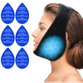 ZNÖCUETÖD Wisdom Teeth Ice Pack Face Head Wrap for Wisdom Teeth Removal Toothache Pain Relief, TMJ, Jaw Ice for Face Oral Surgery, Dental Implant with 6 Reusable Hot Cold Gel Packs - color: Black With 6 Ice Packs