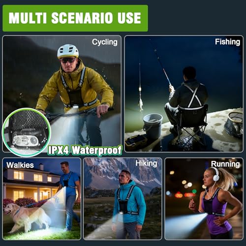Gesture Sensing Running Light Reflective Vest with Pouch (Black) - color: black