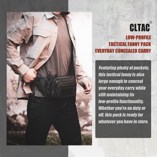 CCW Tactical Fanny Pack for Concealed Carry, 500D Nylon Low Profile EDC Waist Bag with Pistol Holster & YKK Zippers, Everyday Carry Hip Pack (Dark Grey) - color: Dark Grey