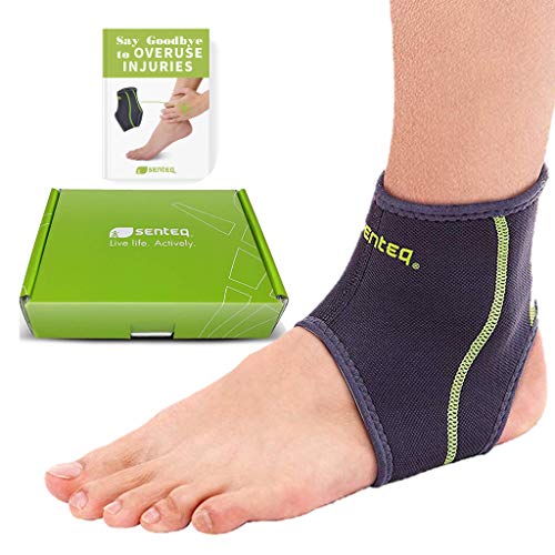 SENTEQ Ankle Brace for Men & Women- Compression Support for Sprained Ankles and Plantar Fasciitis, Elastic Neoprene Slim Sleeve for Jogging and Running, Ankle Stabilizer and Support for Walkers (2XL) - size: 2X-Large (Pack of 1)