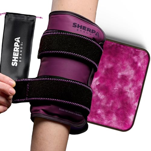 Medium Gel Ice Pack Wrap with Straps, Stretchable 8" x 23" - style: Purple