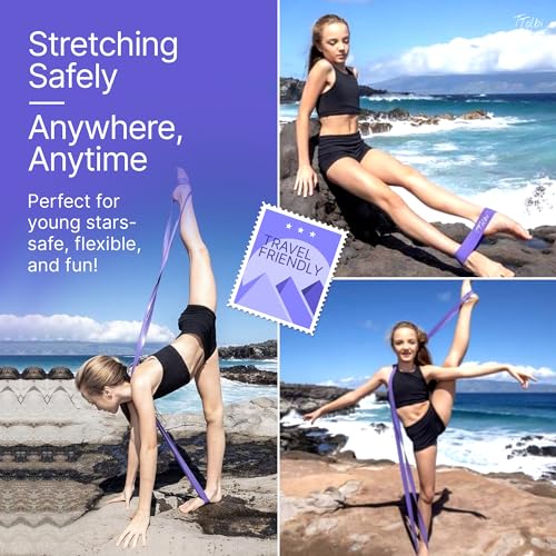 Ballet Stretch Bands Set with Foot Mini Loop, Splits Flexibility Trainer - color: Purple Regular