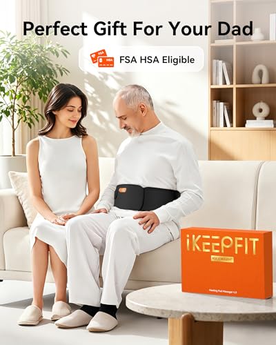 IKEEPFIT Portable Heating Pad for Back Pain Relief, FSA Eligible HSA Gift - color: A-black