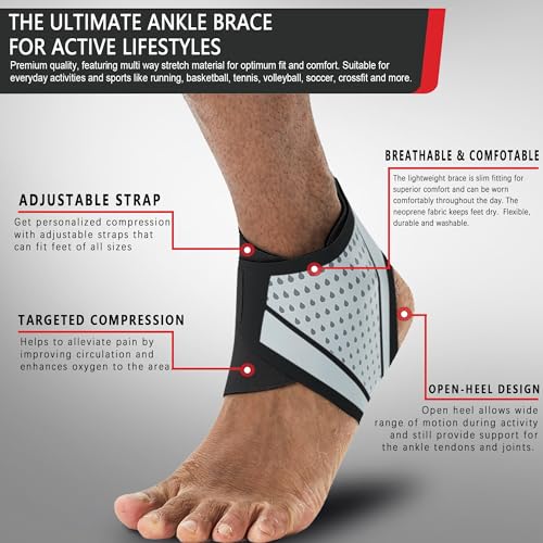 Adjustable Ankle Brace for Men Women(1 Pair) Foot Brace Sleeve