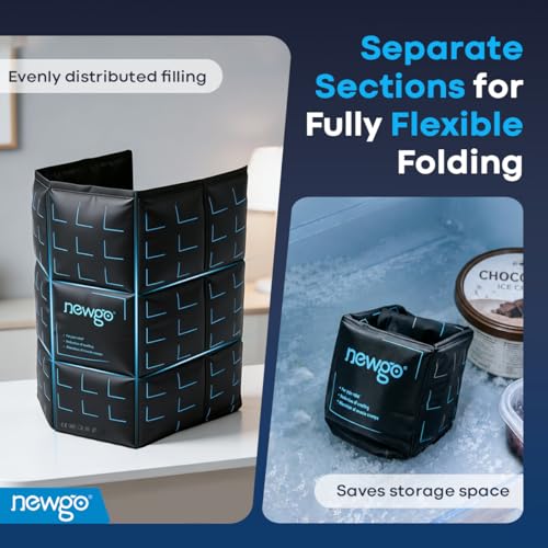 NEWGO Flexible Ice Pack for Injuries Reusable – 14.76"x11.22" Large Cold Pack for Knee, Back, Shoulder, Hip Pain Relief & Swelling – Soft Cold Compress for Surgery, Bruises, Sports Recovery
