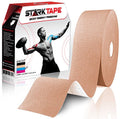 Original Kinesiology Athletic Tape. Professional Sports Tape for Ankle Wrist Knee Shoulder Muscles Joints. Latex Free, Waterproof, Stretchy, and Gentle on Skin. Up to 115 ft/Roll - color: Beige - Uncut