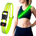 Higo LED Running Belt - Reflective Light Up Waistband for Night Activities, Glowing LED Waist Light for Running, Cycling, Hiking, Camping - color: Green