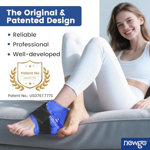 NEWGO Ankle Ice Wrap – Reusable Cold Pack for Swelling & Post-Surgery - color: Blue-1pack