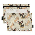 Chihuahua Puppy Pencil Pouches for 3 Ring Binder 2 Pack - color: Chihuahua Puppy