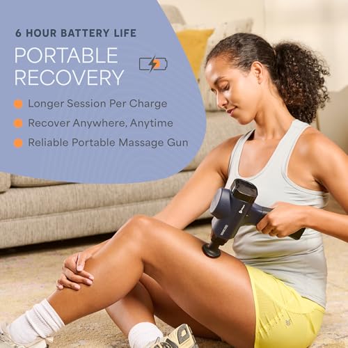 Lifepro SonicPro Massage Gun Percussion Muscle Massager with Heat, 9 Heads - color: Blue, size: Pro