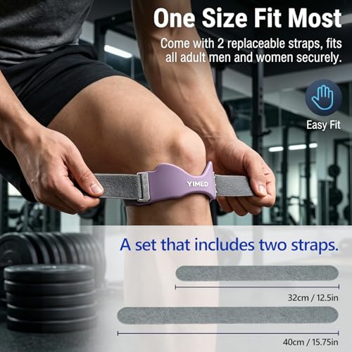 Patellar Tendon Support Strap, Silicone Knee Band for Pain Relief, Purple - color: Purple 1 Pack