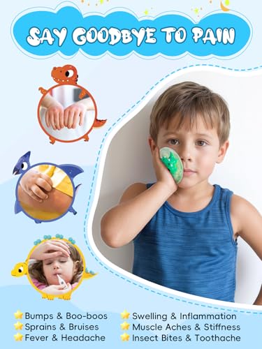 Kids Ice Packs for Boo Boos, 6 Pcs, Baby Small Gel Ice Packs for Injuries - style: Dinosaur Kids Ice Packs - 6 Pack