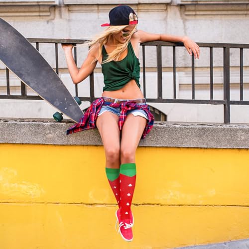 Junely Compression Socks for Women Knee High Funny Socks - color: A3-strawberry