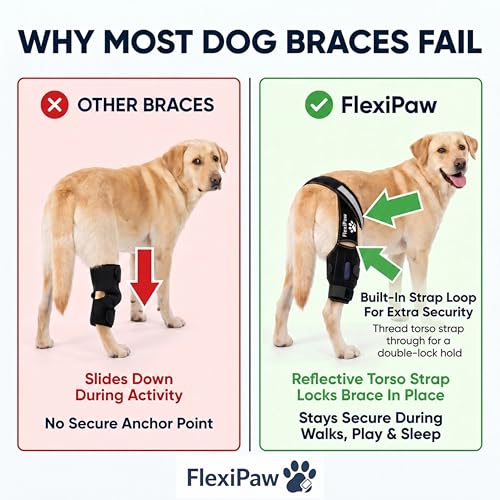 Dog Knee Brace for Torn ACL and CCL, Rear Hind Leg Brace for Dogs, Back Leg Support for Cruciate Ligament Tears, Cold Therapy Gel Pack, Removable Stabilizer Rods, Torso Strap, Large - size: Large