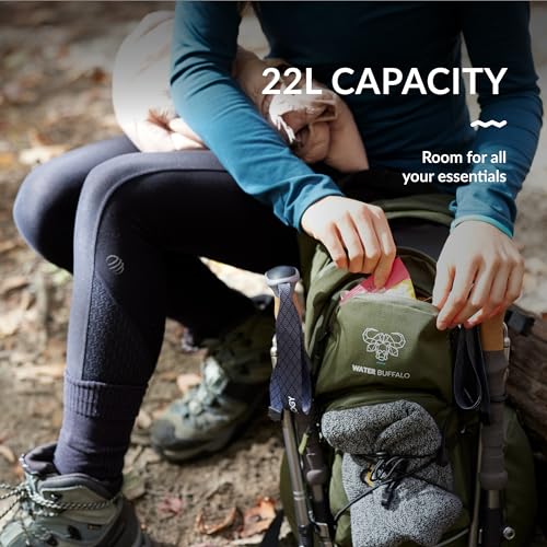Water Buffalo Sherpa 22L Hiking Hydration Backpack, 2L Bladder - color: Flint