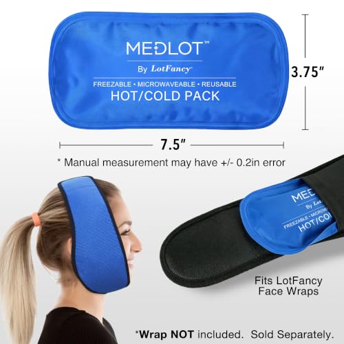 LotFancy Gel Ice Packs, 2pc Reusable Hot Cold Pack for Therapy, Heating Cooling Gel Pad, Pain Relief for Face, Head, TMJ, Wisdom Teeth, Oral Facial Surgery, Sport Injuries, Migraine, Muscle Joint - style: 7.5 x 3.75in (2 Pack for Face Wrap)