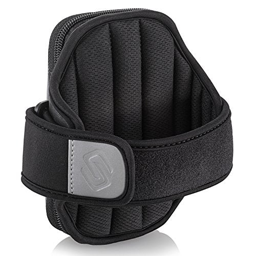 Sporteer Entropy E8 Padded Running Armband Phone Holder, Fits Cases, M/L - size: M/L Reflective Black Straps