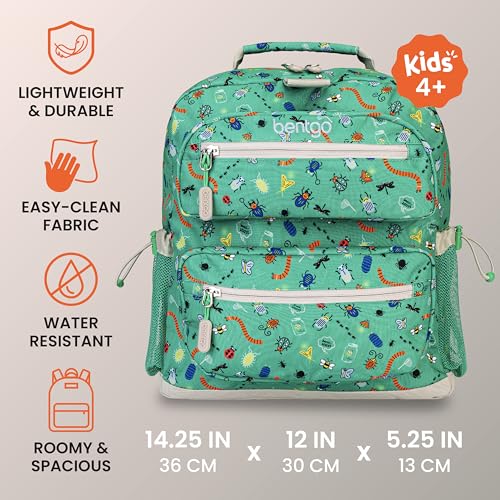 Bentgo Kids Print Durable & Water-Resistant Backpack - color: Bug Buddies, size: Kids Medium
