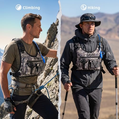 Criuage USA Patent Running Hydration Vest Backpack, Lightweight Chest Pack with 2.0L Water Bladder Bag Daypack for Hiking Running Cycling Race Marathon for Women Men - color: Cagray