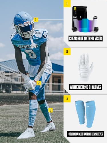 Nxtrnd Football Leg Sleeves, Calf Sleeves for Men & Boys, Sold as a Pair - color: Columbia Blue, size: One Size