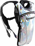 Sojourner Rave Hydration Pack - Hydration Backpack - Hydropack with 2L Bladder - Water Backpack for Festivals, Hiking, Running, Biking and More - color: Holographic - Silver
