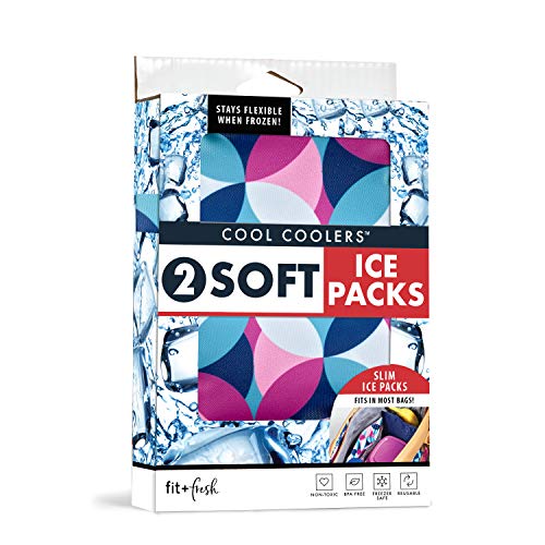 Fit & Fresh Cool Coolers Soft Ice Packs for Lunch Bags & Coolers, 2pk - color: Geo & Navy (2 Pack)