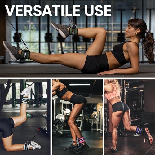 APEXUP Ankle Strap for Cable Machine, Ankle Resistance Bands, Cable Kick Back Ankle Straps for Gym, Glute Workouts, Leg Extensions, Adjustable Straps with Neoprene Padding - color: Black+Mocha, style: Pair
