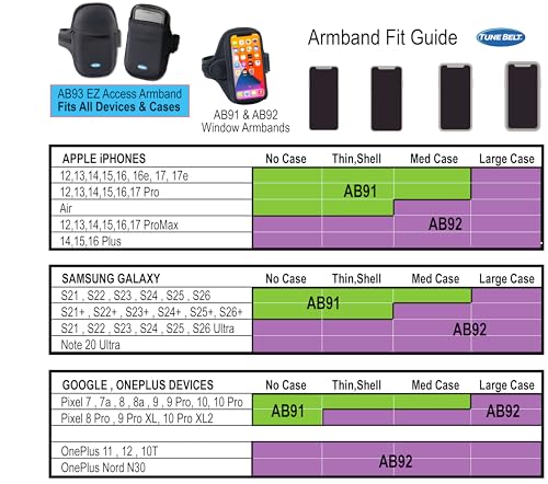 Tune Belt AB92 No-Slip Running Armband for Large/XL Phones and Cases - color: Black