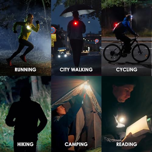 MEOLIGHT 500 Lumen Light for Running, Dogs, Walking - Wearable Flashlight Chest LED Safety Light for Dog Collars, Bike Tail Lights, Hiking, Camping - Reflective Accessories