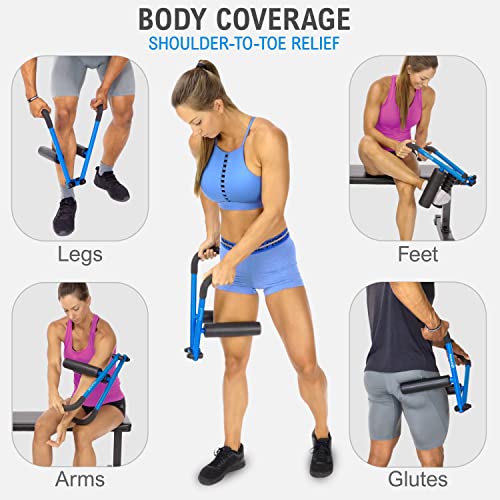 DoubleUP Roller D4 Leg & Arm Massager, Metal Frame + 4 Rollers, White - color: White