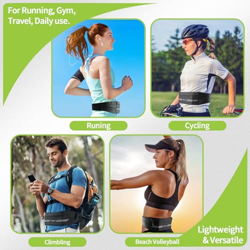 Slim Running Belt Fanny Pack for Men Women, Running Phone Holder, Waist Pack Runners Bag Money Belt with 3 Separate Pouch to Store Your Phone Key Money Safe, Waist Bag-Black - color: Black