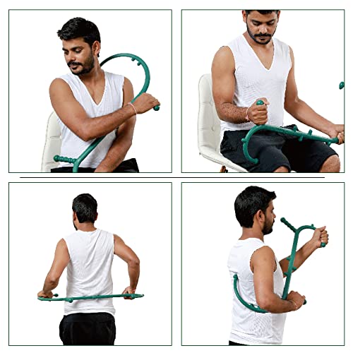 Shrdaepe Massage Trigger Point Cane, Body Deep Tissue, Handheld Back, Neck, Shoulder, Leg and Feet Massager Rod, Muscle Release Tool Self Massage Hook Cane Gifts for Women & Men, Green - color: Green