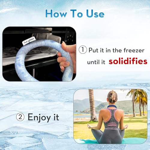 Neck CoolingTube with Insulated Bag, Reusable Ice Coolers Wearable Cooling Products, Neck Ice Coolers for HotWeather (Navy Blue) - color: Navy Blue