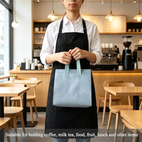 12Pcs Insulated Lunch Bags Disposable Cooler Thermal Grocery Takeout Bag for Food Delivery Party Drink Picnic Holiday, Dusty Blue - color: Dusty Blue, size: 9.45"(H) x 9.45"(L) x 5.91"(W)